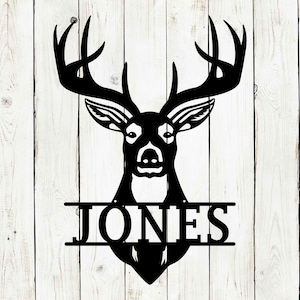 Deer Head Monogram Metal Sign, Hunting Sign, Kids Room Decor, Home Decor, Deer, Hunting, Metal Sign, Father’s day, Hunter wall decor