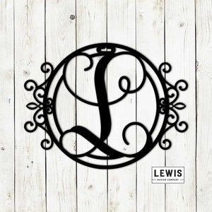 Vine Letter Monogram Custom Metal Wreath, Monogram Front Door Hanger, Monogram Door Hanger, Door Wreath, Porch, Metal Door Hanger