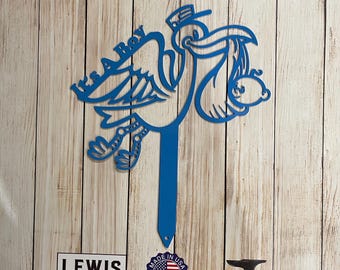 Its a Boy Stork Metal Yard Sign, Metal Sign, Stork, Baby, Its a Boy, baby Gift, Baby Announcement, New Baby, Baby Shower,  Baby Boy