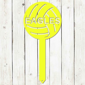 Cartel de metal de estaca personalizada de voleibol, voleibol, cartel de casco de voleibol, cartel de patio de voleibol, cartel de número de voleibol, voleibol, deportes imagen 3