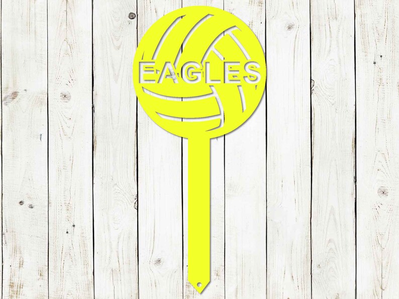 Cartel de metal de estaca personalizada de voleibol, voleibol, cartel de casco de voleibol, cartel de patio de voleibol, cartel de número de voleibol, voleibol, deportes imagen 3