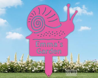 Lewis Design Custom Snail Metal Garden Sign, Garden Stake, Garden Art, Metal Yard Art, Metal Snail, Metal Garden Sign, Metal Yard Sign