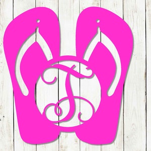 Flip Flops Monogram Metal Sign, Sandal Monogram, Metal Sign, Summer, Mothers Day Gift, Beach Sign, Beach House, Flip-Flops, Beach, Ocean