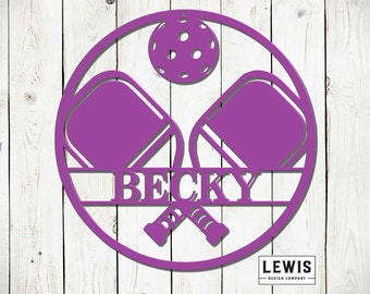 Pickleball Metal Wall Decoration, Powder Coated Metal Custom Pickleball Sign, Custom Pickleball Sign