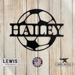 Soccer Custom Monogram Name Metal Sign, Soccer, Soccer Sign, Metal Sign, Custom Metal Sign, Birthday, Soccer Ball