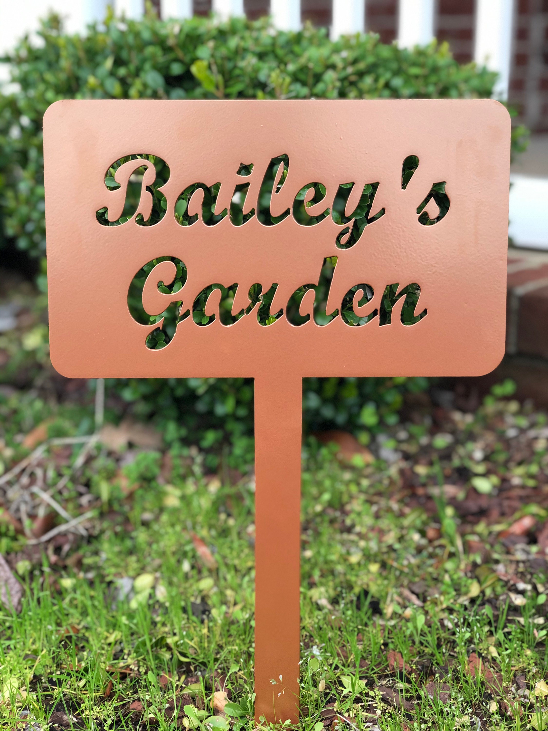 Custom Garden Sign Personalized Garden Sign Garden Garden Etsy