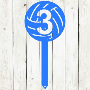 Cartel de metal de estaca personalizada de voleibol, voleibol, cartel de casco de voleibol, cartel de patio de voleibol, cartel de número de voleibol, voleibol, deportes imagen 2