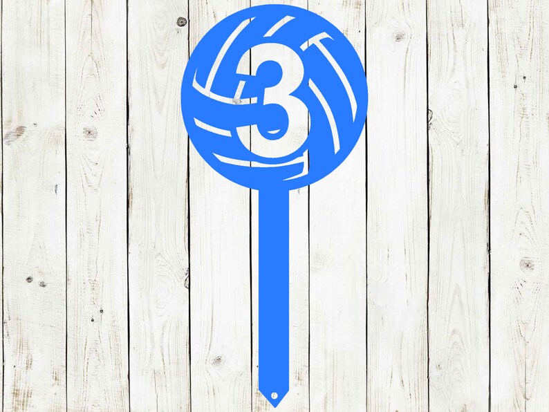 Cartel de metal de estaca personalizada de voleibol, voleibol, cartel de casco de voleibol, cartel de patio de voleibol, cartel de número de voleibol, voleibol, deportes imagen 2