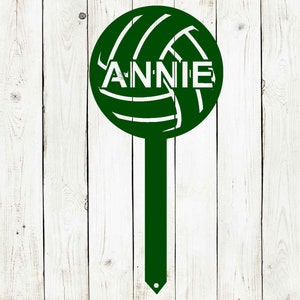 Cartel de metal de estaca personalizada de voleibol, voleibol, cartel de casco de voleibol, cartel de patio de voleibol, cartel de número de voleibol, voleibol, deportes imagen 4