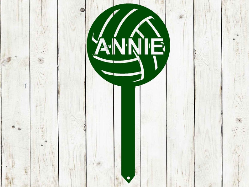 Cartel de metal de estaca personalizada de voleibol, voleibol, cartel de casco de voleibol, cartel de patio de voleibol, cartel de número de voleibol, voleibol, deportes imagen 4