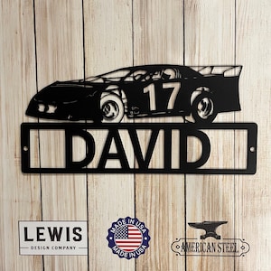 Race Car Custom Name Metal Sign, Race Car Sign, Dirt Track Racing Sign, Sports Sign, Super Stock, Pro Stock, Late Model Race Car Sign