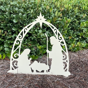 Nativity Metal Yard Sign Decorative , Nativity, Nativity Scene, Manger Scene, Outdoor Christmas Decor, Christmas Yard Decor, Christmas