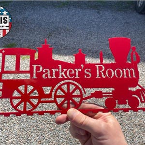 Train Custom Wall Decoration, Metal Powder Coated Train Sign, Steam train locomotive personalized metal sign