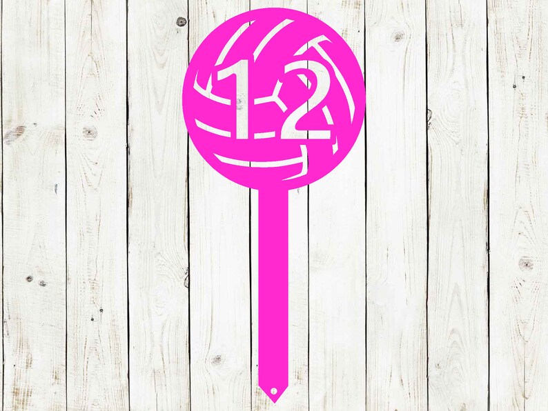 Cartel de metal de estaca personalizada de voleibol, voleibol, cartel de casco de voleibol, cartel de patio de voleibol, cartel de número de voleibol, voleibol, deportes imagen 5