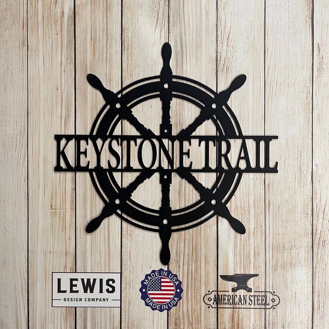 Ship Wheel Custom Monogram Metal Sign, Helm, Metal Art, Metal Sign ...
