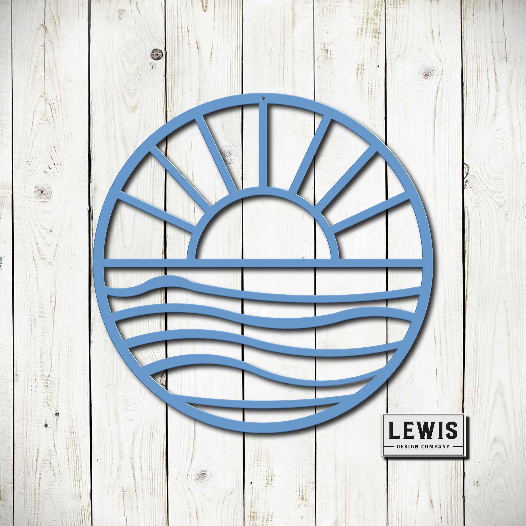 Sun and Waves Metal Wall Art Beach Wall Art Beach House Etsy