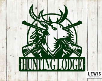 Custom Deer Hunting Metal Monogram, Deer Hunting, Custom Name Sign, Monogram, Hunting Sign, Cabin Sign, Fathers Day, Hunting Lodge Sign