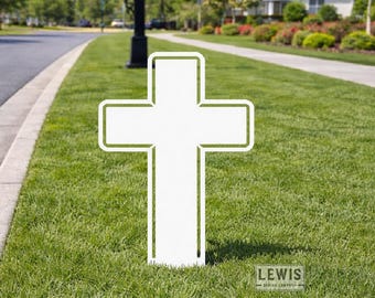 Lewis Design Metal Cross, Outdoor Yard Sign