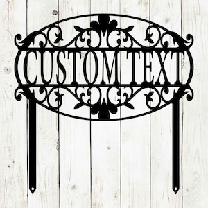 Custom Decorative Garden Sign, Address Sign, Mother’s Day, Personalized Garden Sign, Garden Stake, Metal Yard Art, Metal Garden Sign