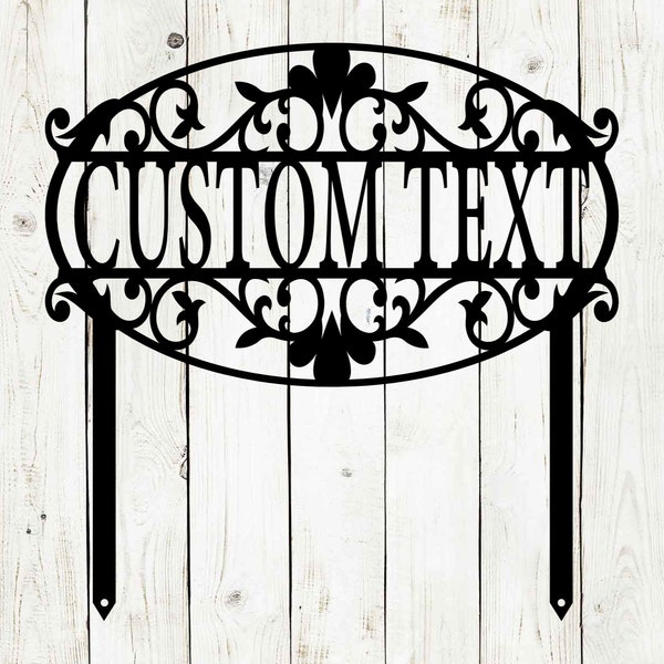 Custom Decorative Garden Sign, Address Sign, Mother’s Day, Personalized Garden Sign, Garden Stake, Metal Yard Art, Metal Garden Sign