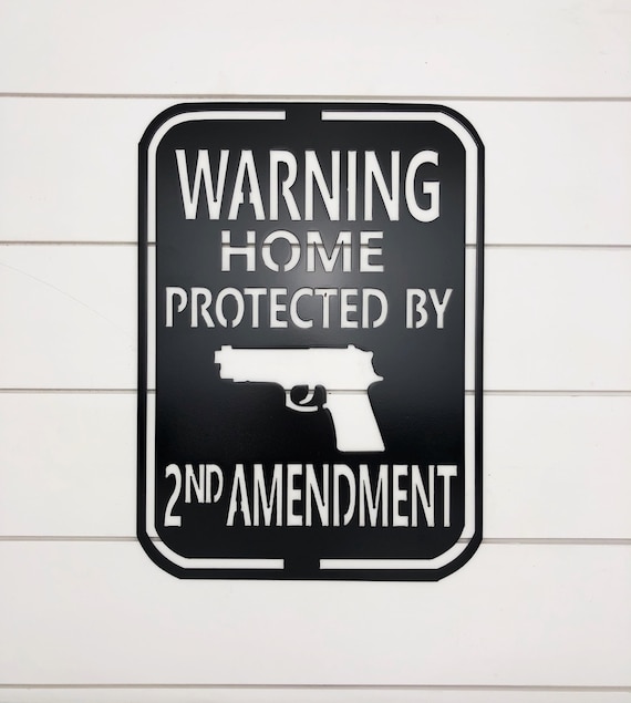 Warning Home Protected By 2nd Amendment Tin Security Sign Gun Rights Wall Decor Warning Home Protected By 2nd Amendment Tin Security Sign Gun Rights Wall Decor