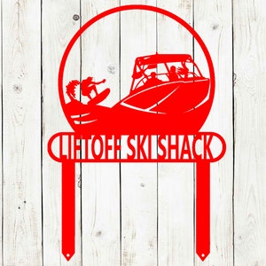Ski Boat Custom Metal Sign, Personalized Boat Sign, Outdoor Sign, Boat Sign, Water Ski Sign, Wakeboarding, Dock Sign, Lakehouse, Lake
