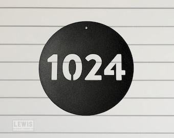 Circle Address Metal Sign, Custom Metal Powder Coated Address Sign