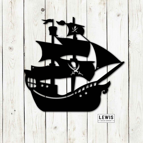 Pirate Ship Wall Decoration, Metal Powder Coated Pirate Ship Sign -   Canada
