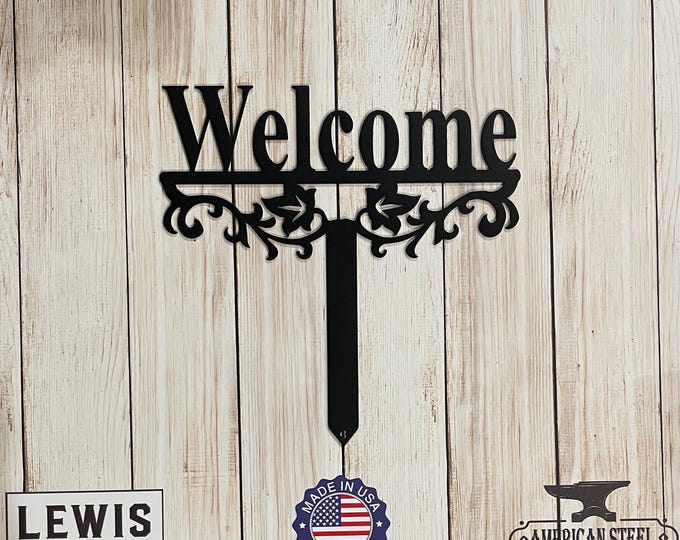 Welcome Sign-metal Welcome Sign-front Door Decor- Gifts for Her-cursive ...