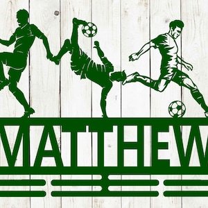 Soccer Medal Hanger Custom Name Metal Sign, Soccer Award Display, Personalized Soccer Medal Display, Soccer Medal Holder