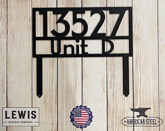 Rectangle Metal Address Sign with Stakes, Custom Address Sign, Mailbox Sign, Housewarming Gift, Metal Address Plaque, Monogram Address Sign