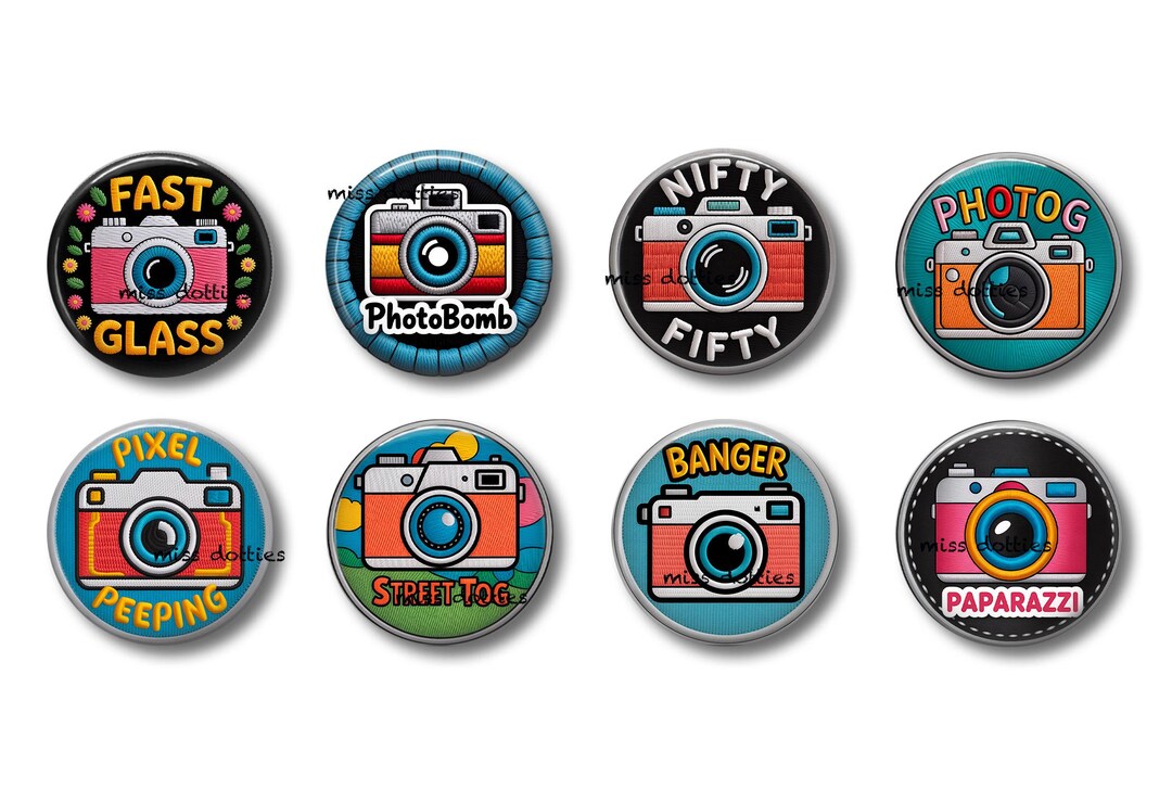 Camera Pin Button Camera Flair Pins, Retro Photo Badges, Magnets - Etsy