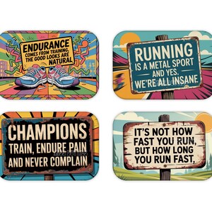 Pin Back, Flat Back, Magnet, Running Pin Back, Running Flat Back, Running Magnet, Running Pin, Running Flat Back, Running Magnet, Label Pin