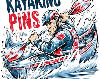 Kayak Flair Pins, Outdoor Adventure Buttons