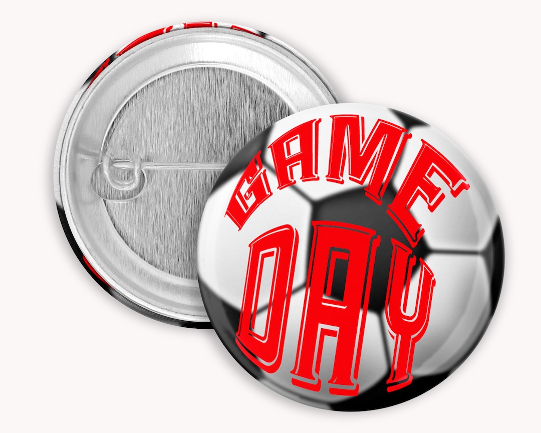 Game Day Sports Pins, Game Day Soccer Buttons, Soccer Buttons, Soccer