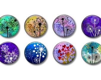 Flower Flair Pins, Flower Flair Buttons, Abstract Flair Pins, Abstract Flair Buttons