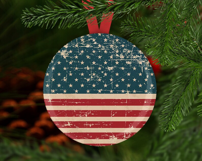Christmas Ornaments Patriotic Christmas Ornament Flag Etsy