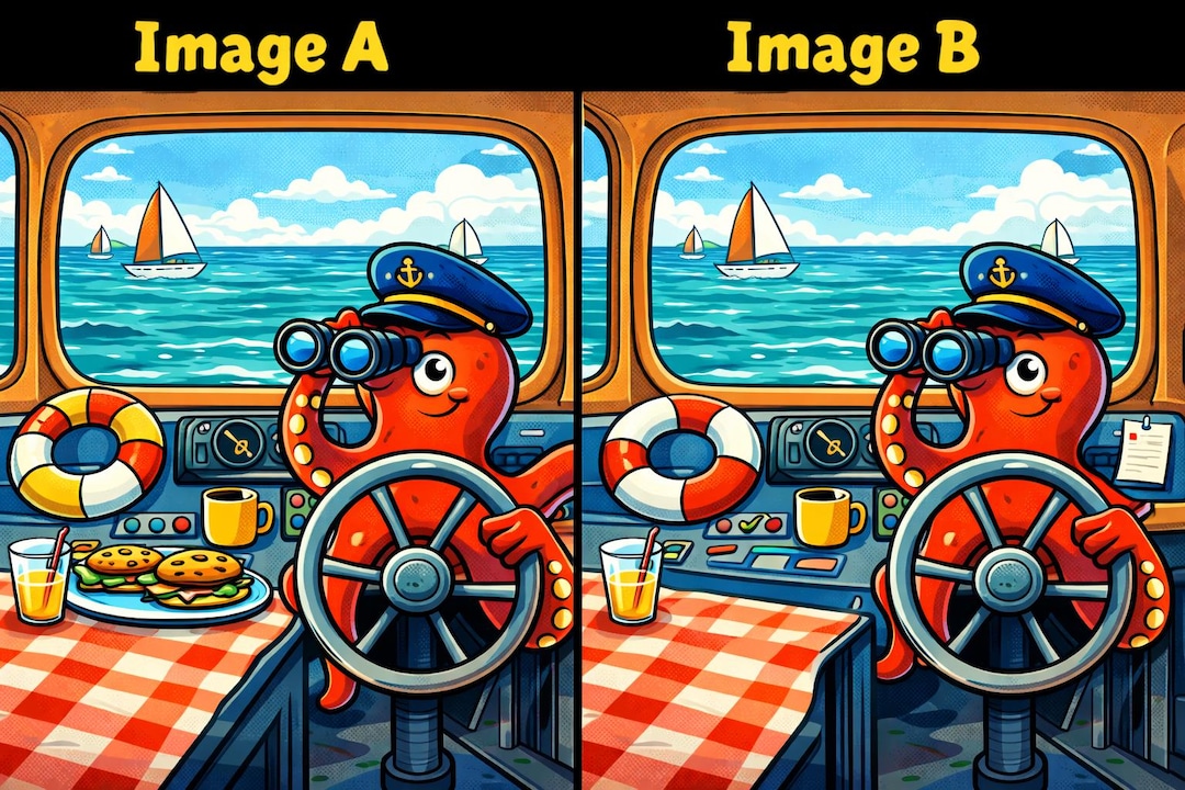 Printable Spot the Difference Game – Hard Level Visual Puzzle – Cartoon ...