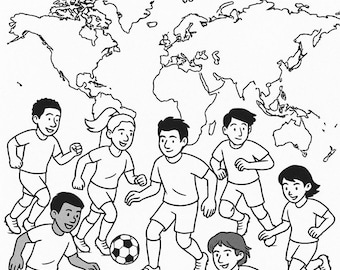 World Cup 2026 Coloring Pages – Soccer Printable Bundle for Kids | Countdown, Players, G/5pdf/ USA/Mexico/Canada/KIDS/kids world cup