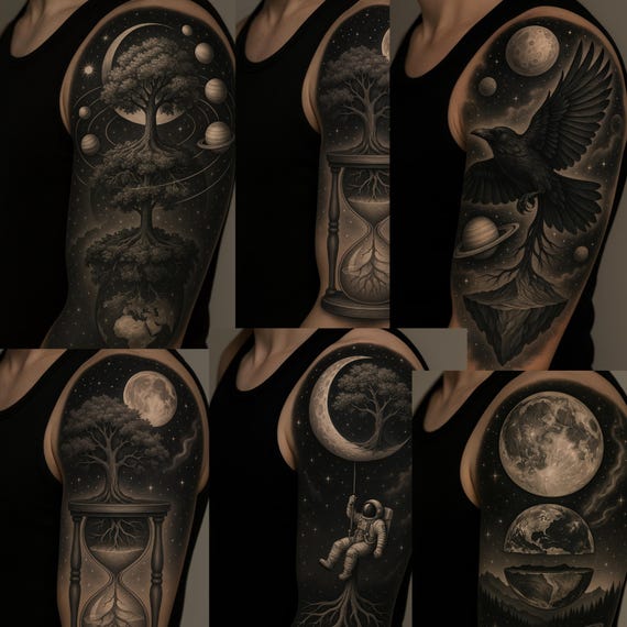 Stunning Tattoo Designs/10 Pdf/ Cosmic-forest Theme With Surreal