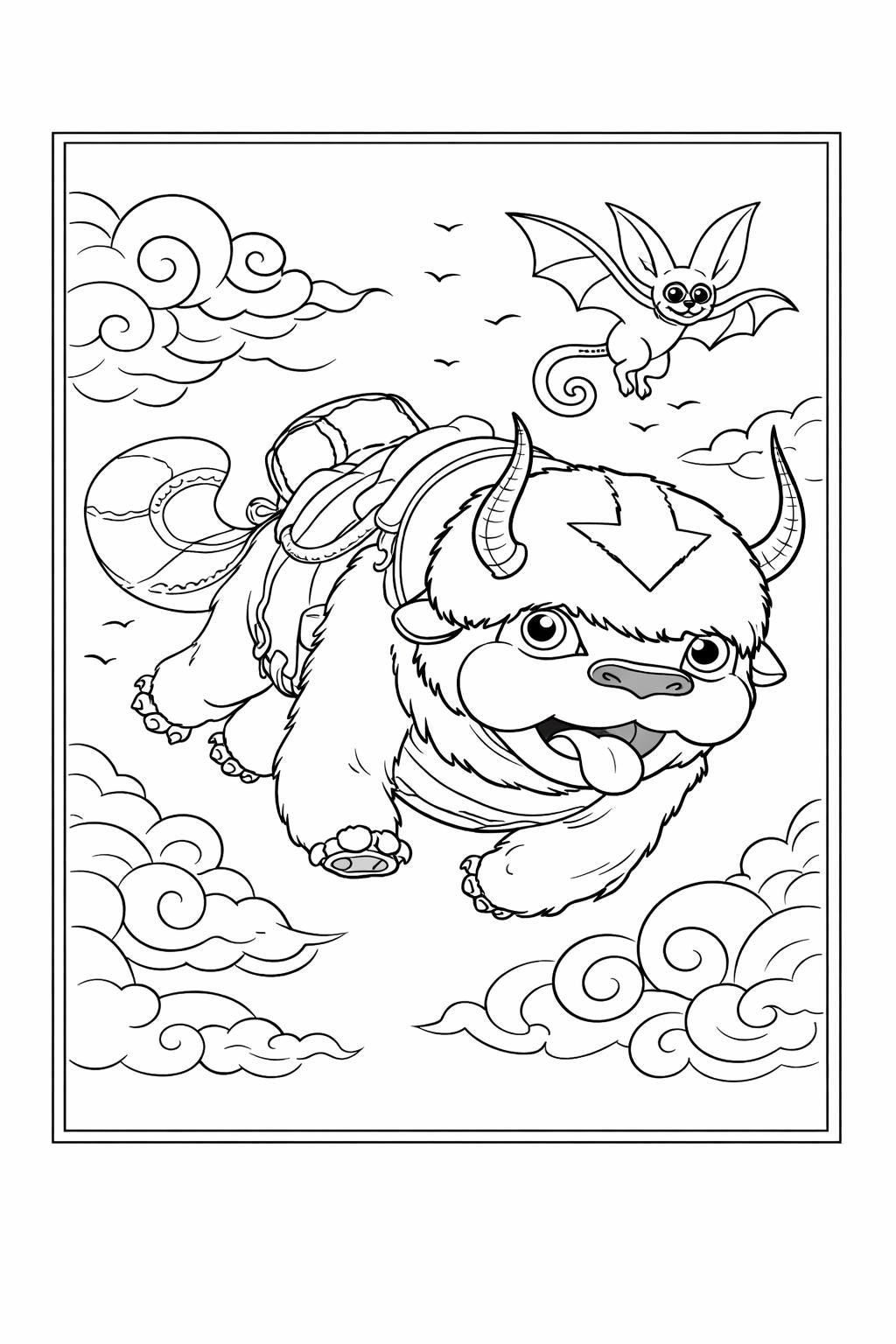 Avatar Elements Coloring Pages – 5PDF/| Aang, Appa, Toph, Waterbending ...