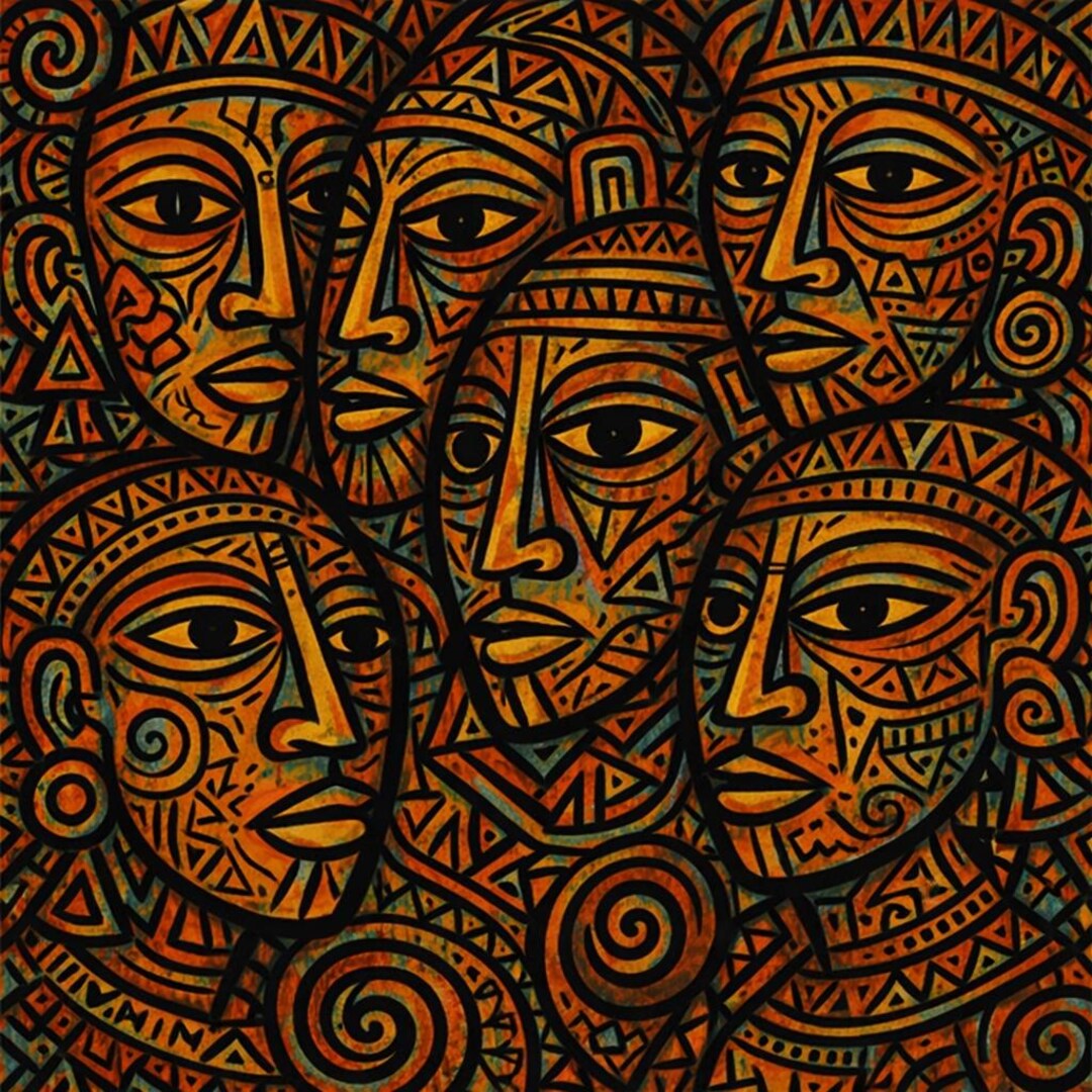 Abstract Tribal / African-inspired Digital Art Print/tribal Art Print ...