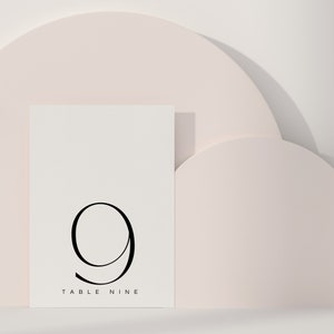 Minimalist Printable Table Numbers Bundle (PDF file)