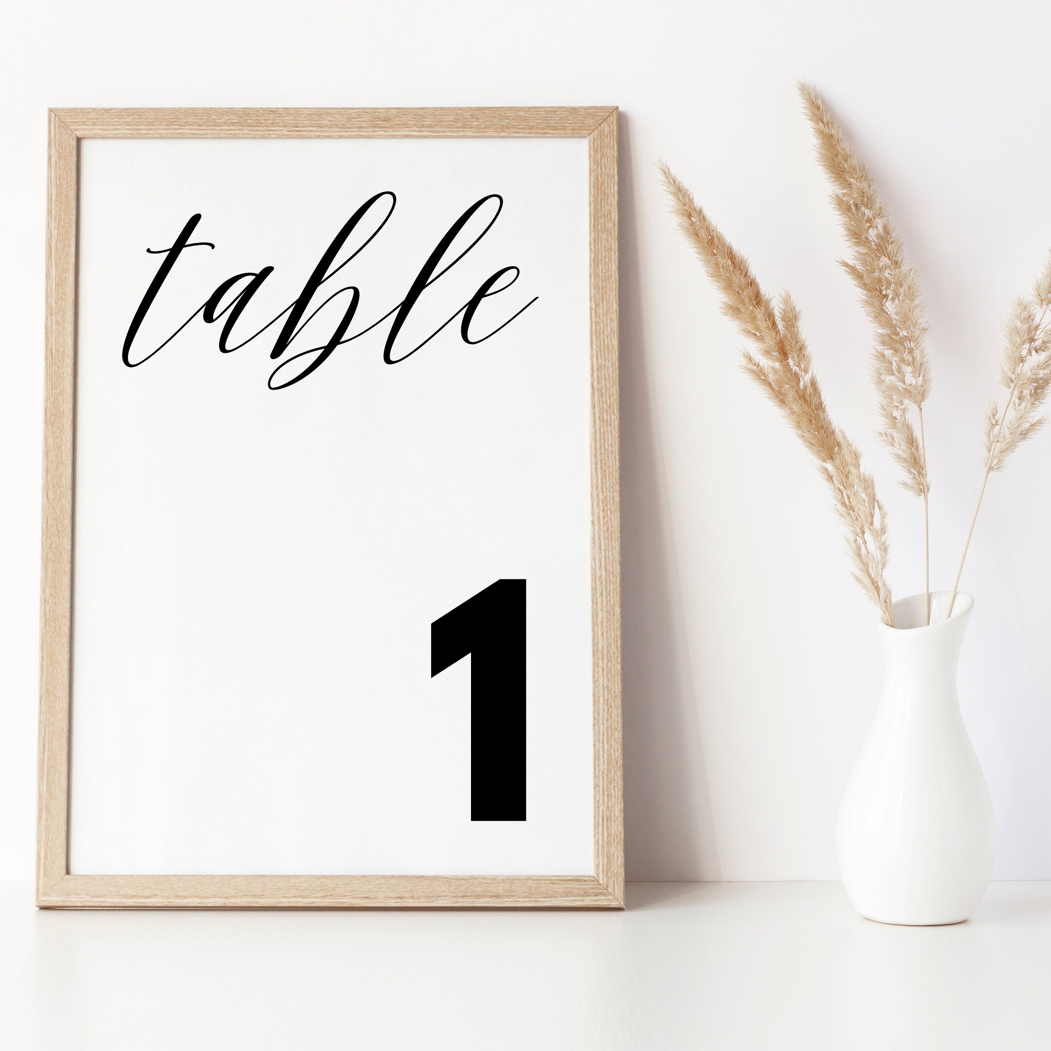 Minimalist Printable Table Numbers (PDF File) - Etsy