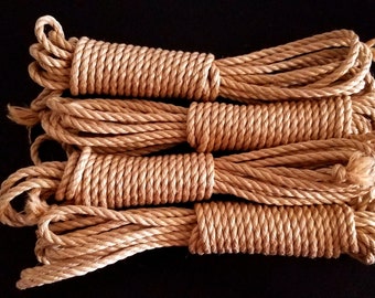 Set of treated jute rope for BDSM, bondage and Shibari without JBO, 4 x 8m (26 feet), 6mm