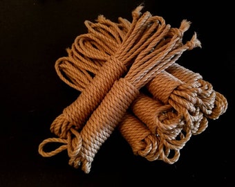 Treated Jute Rope Set for BDSM, Bondage and Shibari without JBO, 8x 8m (26 feet), 6mm