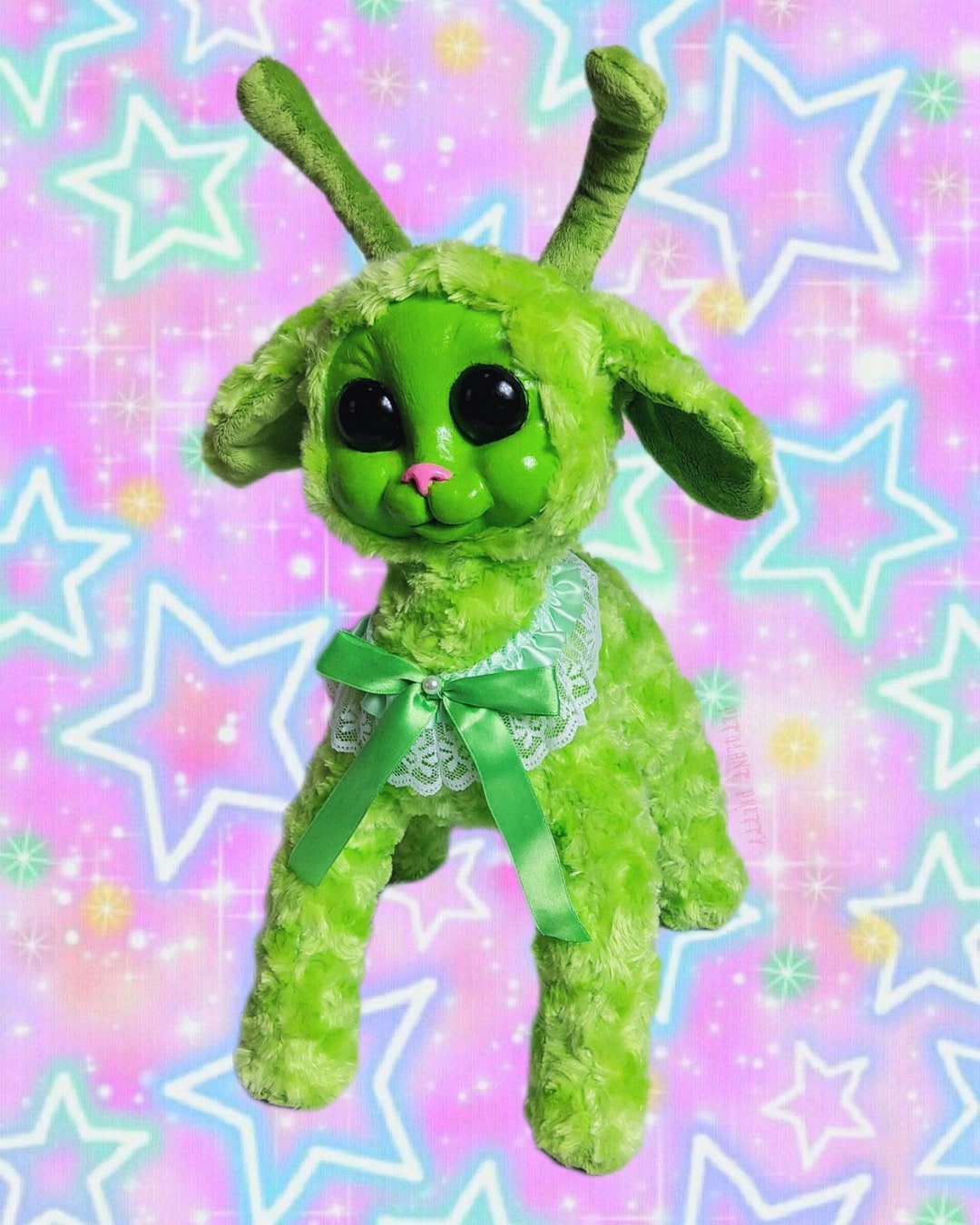 Alien Lamb Clay Face Art Plushie Etsy