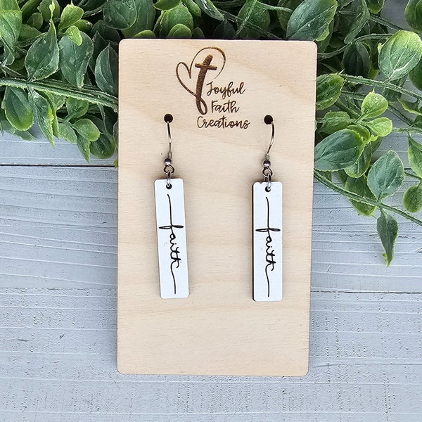 faith earrings, white earrings, Christian gifts for women faith, Easter earrings, birthday gift for sister, for daughter, for teen, for wife