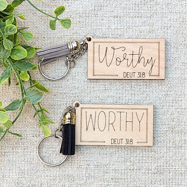 Worthy keychain, Biblical affirmation keychain, Christmas gift for daughter, stocking stuffers for teens, secret santa gift for coworker