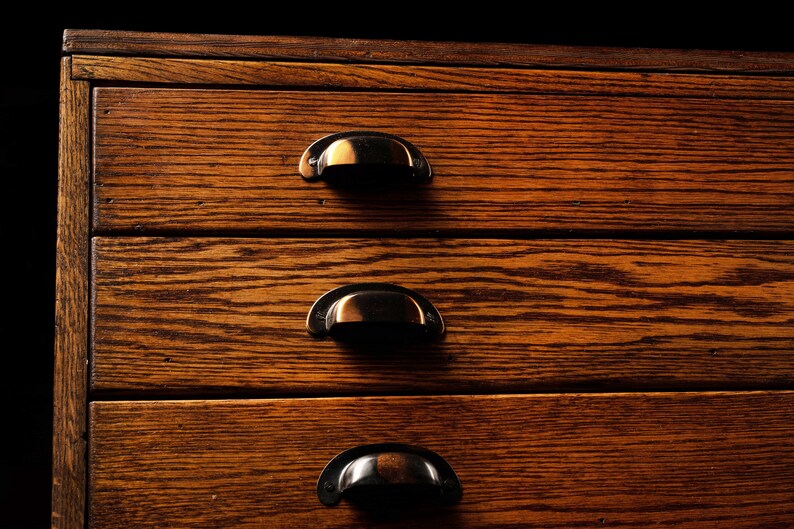 Vintage Six Drawer Wooden Flat File Etsy